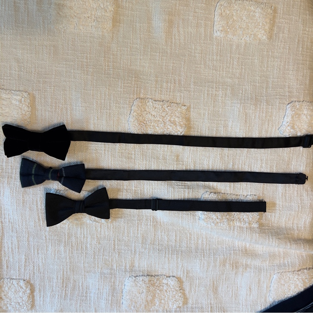 Elegant Black Bow Tie Set